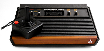 The Atari VCS console from 1977 -- a true beauty.